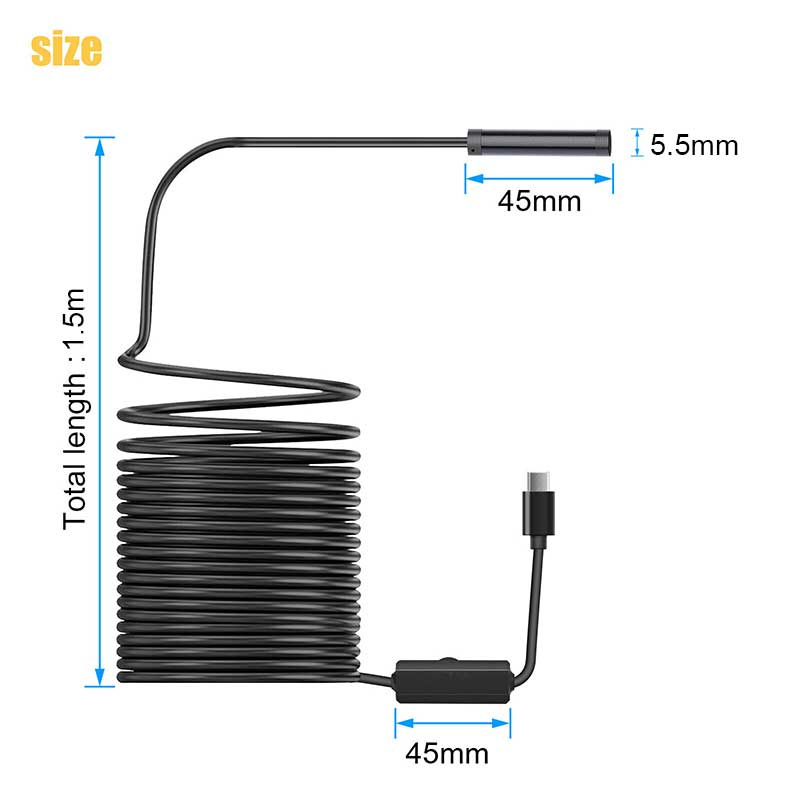 새로운 5.5mm 안드로이드 내시경 카메라, 3-in- - Micro Usb Cable 리뷰 및 가격