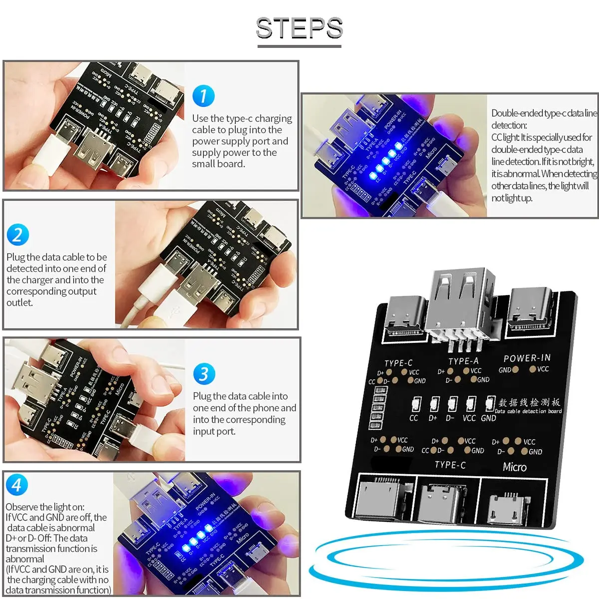1~3개입 DT3 USB 테스터 데이터 케이블 검사 보 - Micro Usb Cable 리뷰 및 가격